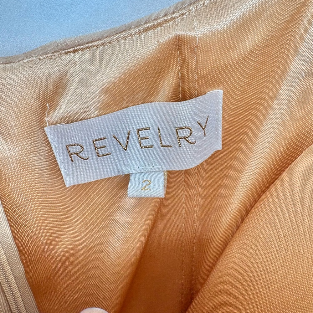 Revelry Skye Velvet Bridesmaid Dress Champagne Gold - Picture 7 of 11